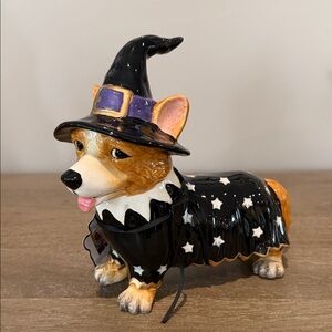 Blue Sky Clayworks Corgi Halloween Witch Costume Ceramic NWT